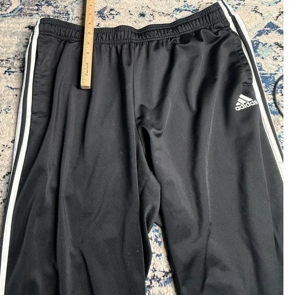 Adidas Mens 2XL Black 3-Stripe Track Pants Essentials BK7402 Straight‎ Leg